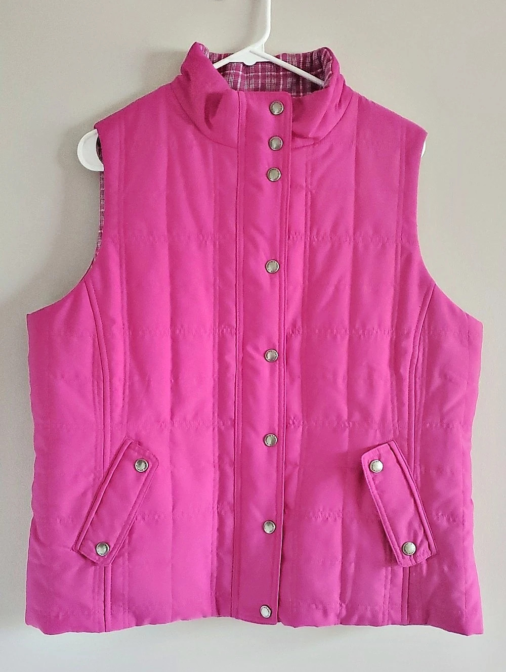 Jones New York Sport Pink Quilted Vest Sz L Casual Girly Activewear Fall Baddy